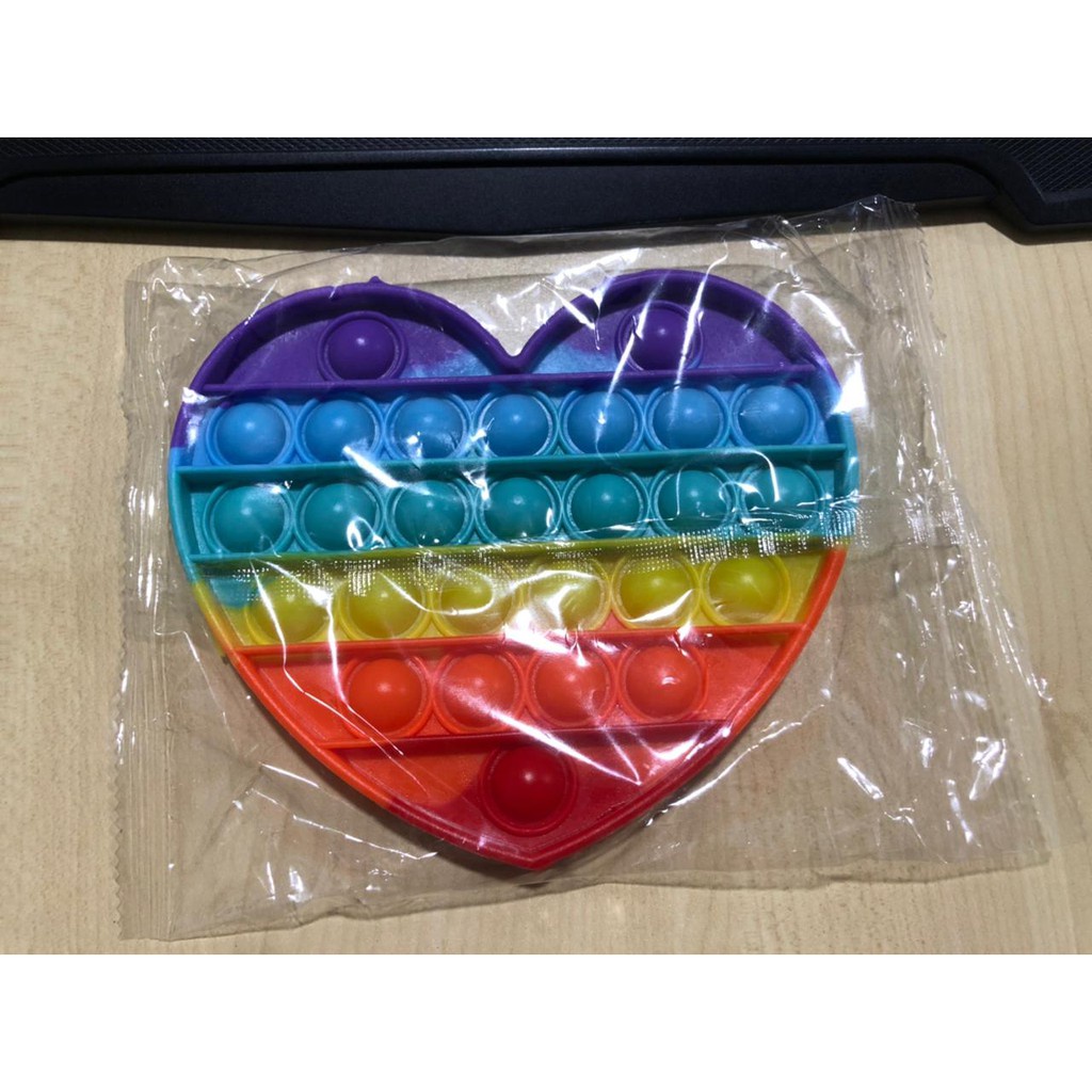 COD RAB Pop It Murah Mainan Sensorik Pereda Stress/Fidget Pop Its Square Rainbow Multicolor Foxmind-RAINBOW LOVE