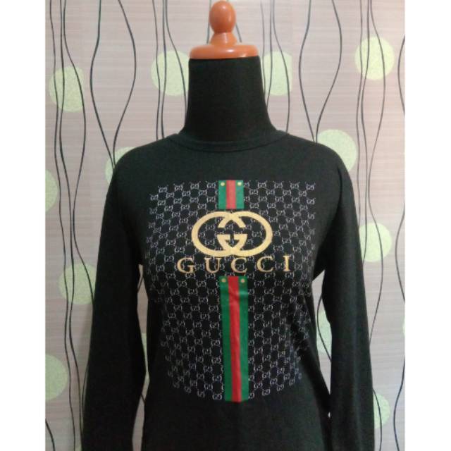 Kaos wanita lengan panjang gucci kekinian
