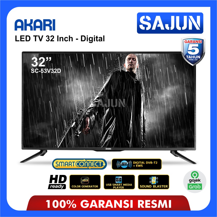 AKARI Smart TV 32 Inch SC-53V32D TV LED Smart Connect- Garansi 5 Tahun