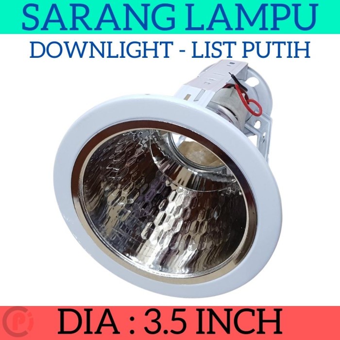 Sarang Rumah Lampu Fitting Downlight E27 Plafon 3.5 Inchi Ring Putih