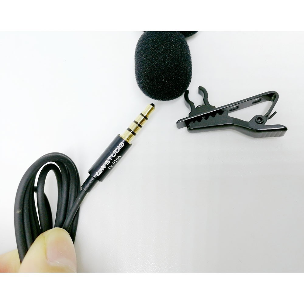 Deluxe 3.5mm mic tanpa splitter Microphone with Clip for Smartphone Laptop Tablet PC TaffSTUDIO Grab