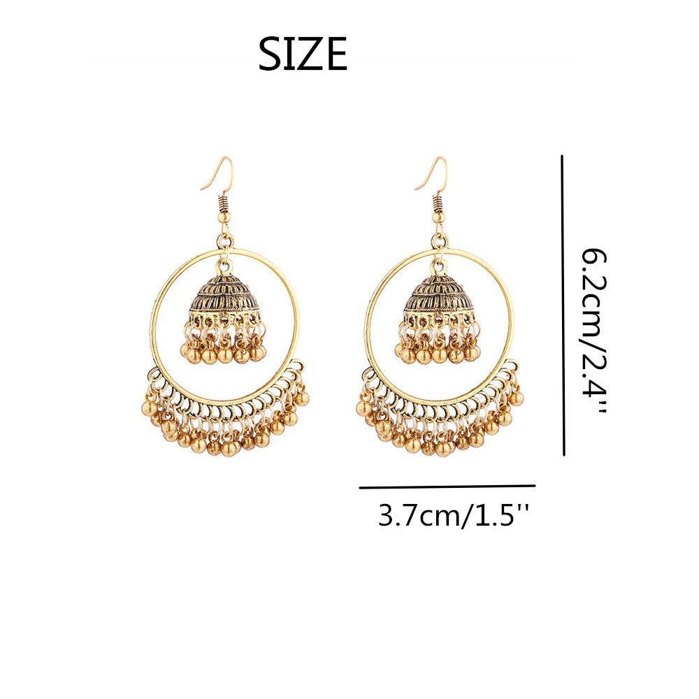 Lily Menjuntai Earrings Aksesoris Perhiasan Jhumka Drop Earrings Dengan Jumbai