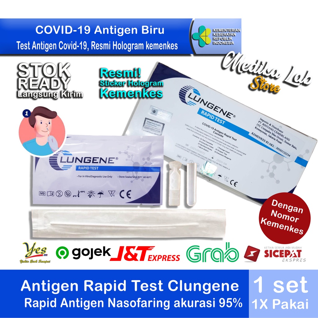 Rapid Test Antigen (Swab) Clungene Biru | Medika Lab Original