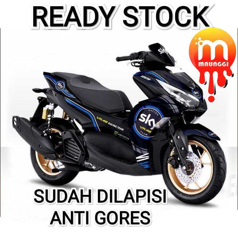 Decal aerox conected full body Striping aerox 155 full motif monster energy Stiker motor aerox full 