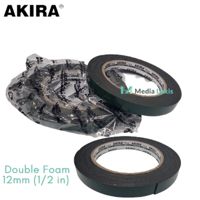 

PEREKAT FOAM 2 SISI 12MM / DOUBLE TAPE FOAM AKIRA 1/2 INCHI SATUAN / SELOTIP FOAM