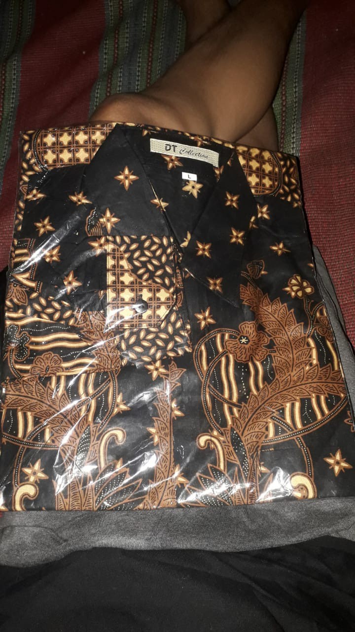 Cod - Dt Collection Kemeja Batik Pekalongan Pria Cowok Lengan Panjang Motif Poenix Hitam