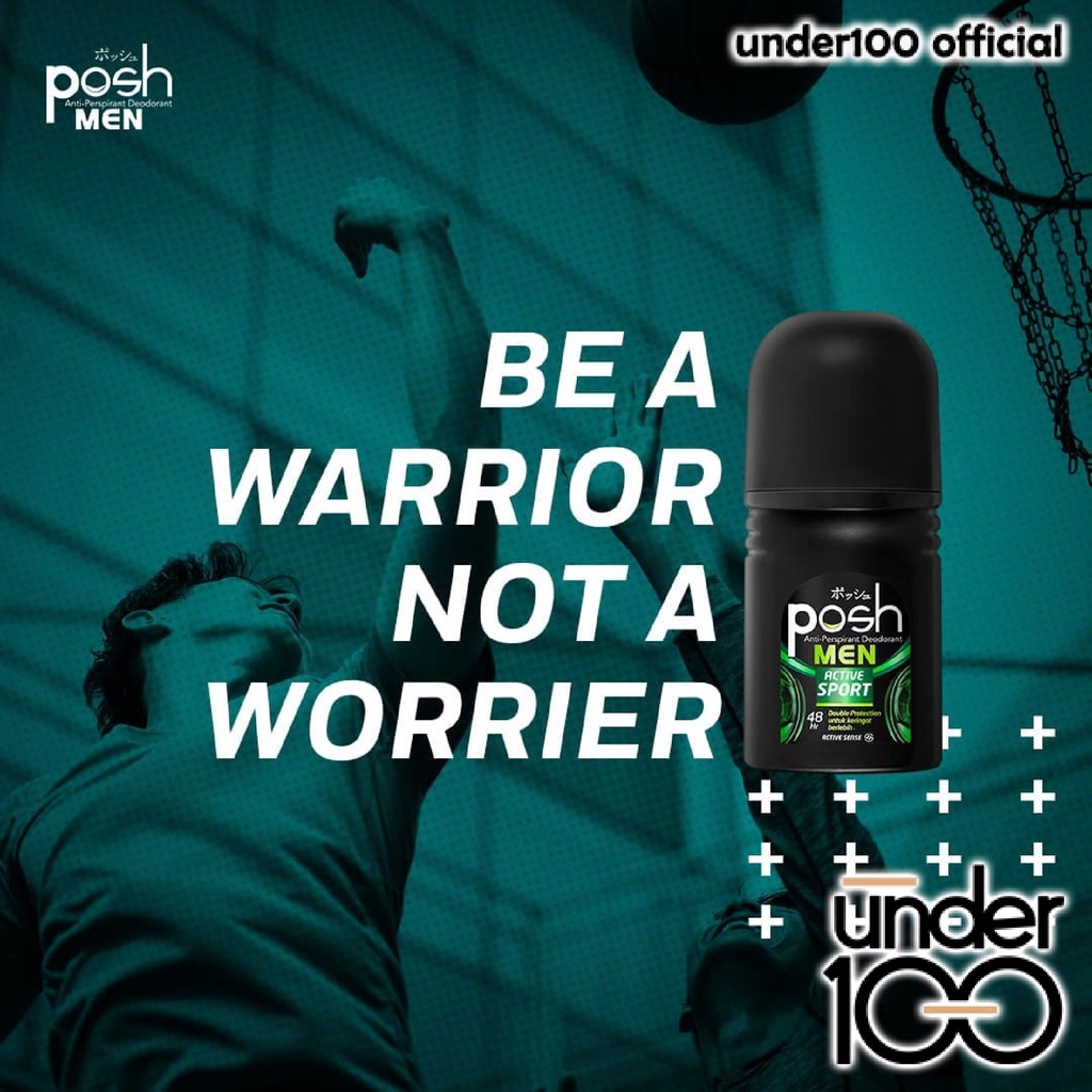 ❤ Under100 ❤ POSH Men Anti-Perspirant Deodorant Active Cool | Active Pro 48 jam | Deodoran Roll On 50 mL | BPOM