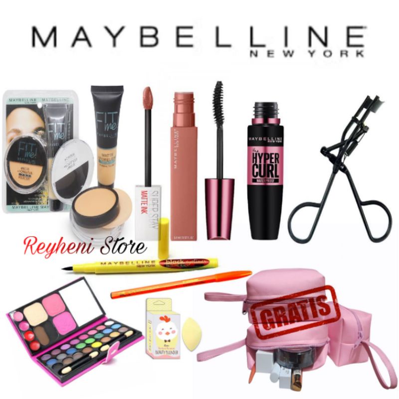 Paket Make Up Maybelline Fit Me 9in1 / Make up set / Make up Lengkap Paket Kosmetik Lengkap 9in1 Gra