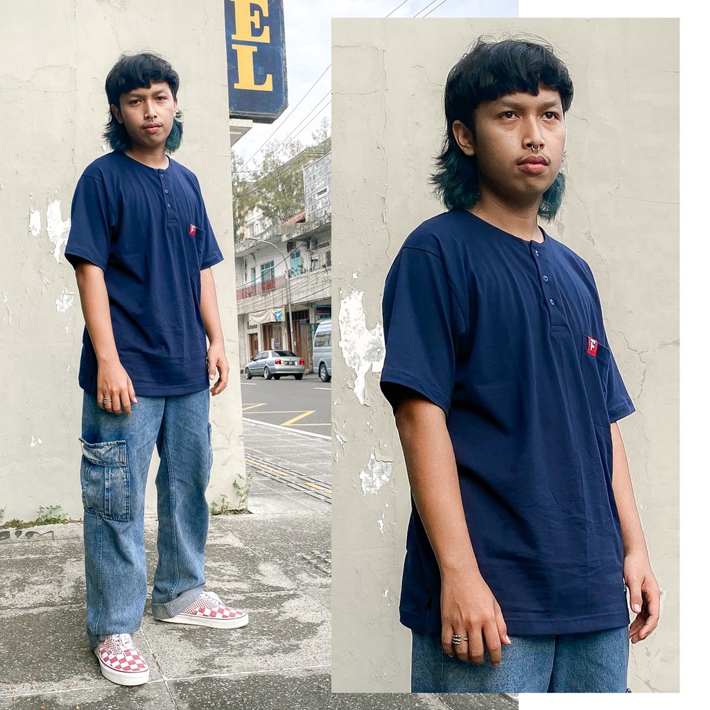 Fakelab Tshirt Koko Semua Warna / Baju Muslim Kaos Kerah Sanghai / Hitam Hijau Biru Putih Coklat Khaki-4