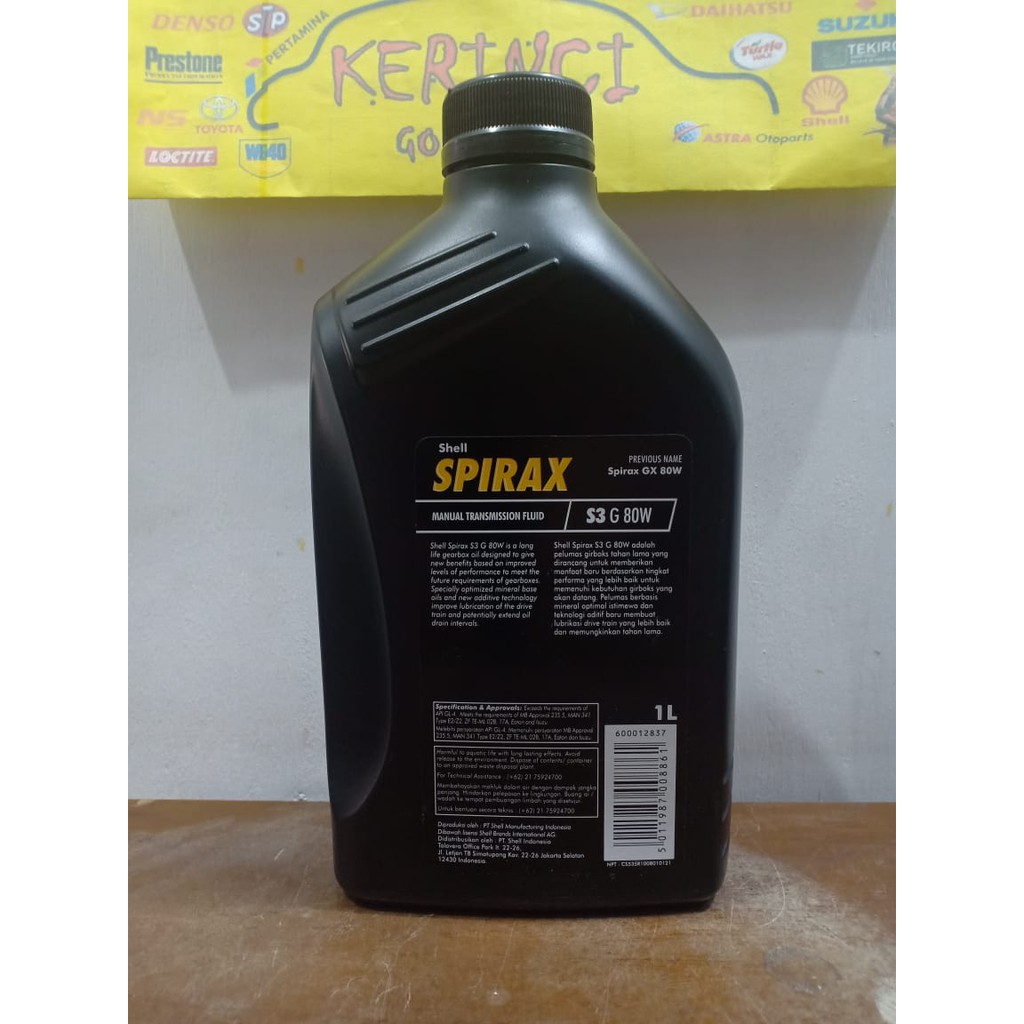 OLI SHELL SPIRAX S3 G 80W 1L- OLI TRANSMISI MANUAL - OLI SHELL MANUAL