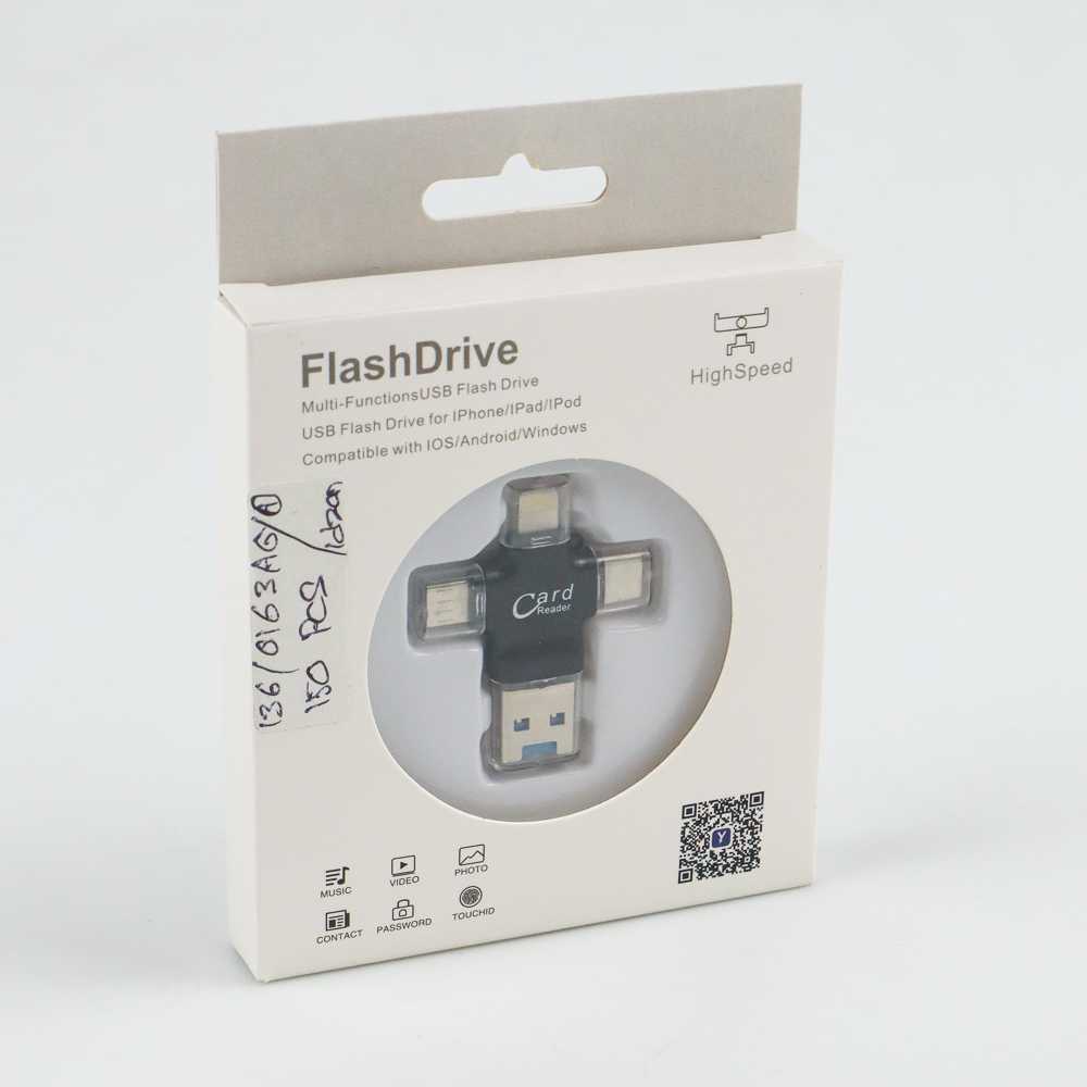 Y-DISK OTG Card Reader 4 in 1 Lightning+Micro USB+USB Type C CR125 ( Al-Yusi )