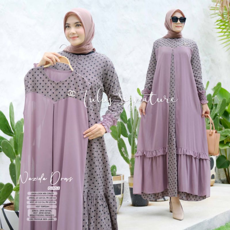 Dress wanita modern / Naziela Dress by tulus signature / dress polos kekinian