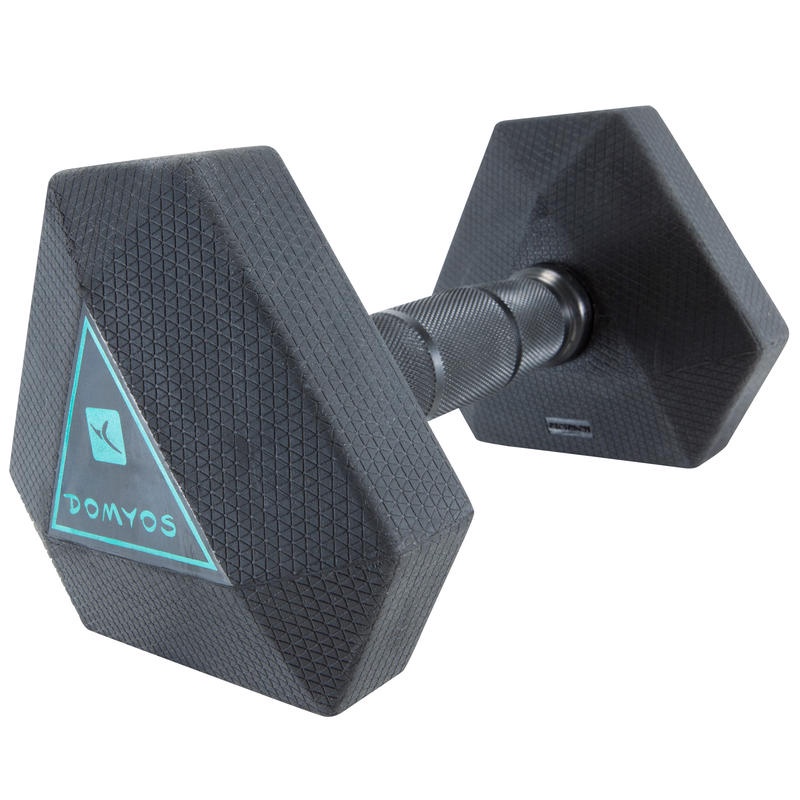 DOMYOS Hex Dumbbell Barbel Alat Angkat Beban Gym Fitness Berat 5 kg