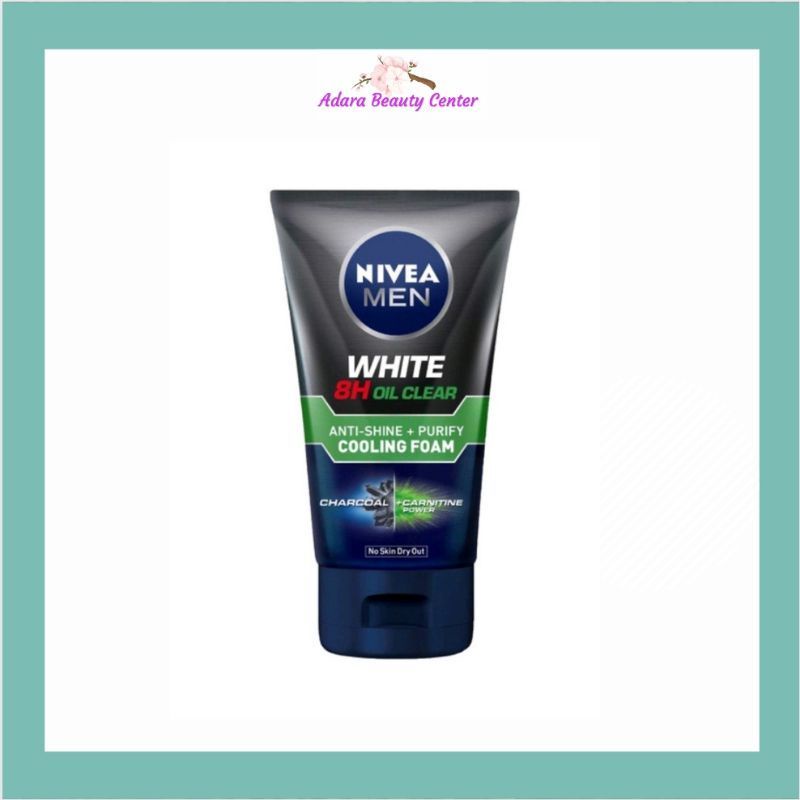NIVEA MAN White 8H Oil Clear Anti - Shine + Purify Cooling Foam 100ml/Sabun Muka Pria