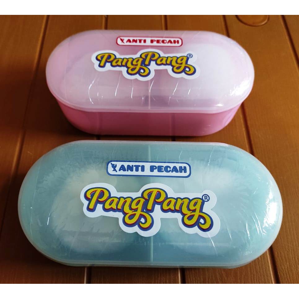 homimart I Tempat Bedak Bayi Double Anti Pecah Bonus 2 Puff Bedak Pang Pang