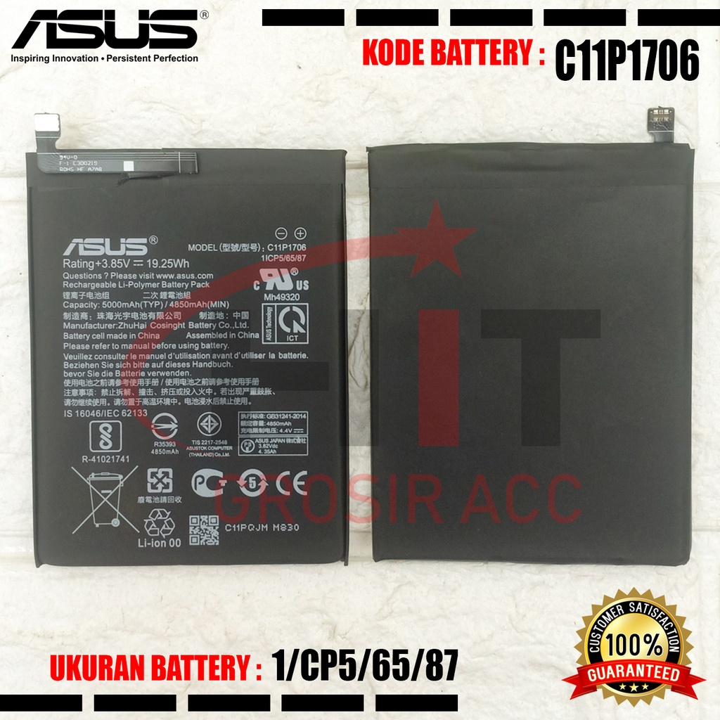 Baterai Battery C11P1706 Original Asus Zenfone Max Pro M1 ZB601KL / Max Pro M2 ZB631KL