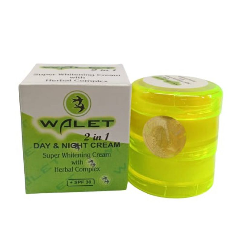 CREAM WALET HIJAU 2IN1 SUSUN SIANG DAN MALAM // Lusinan