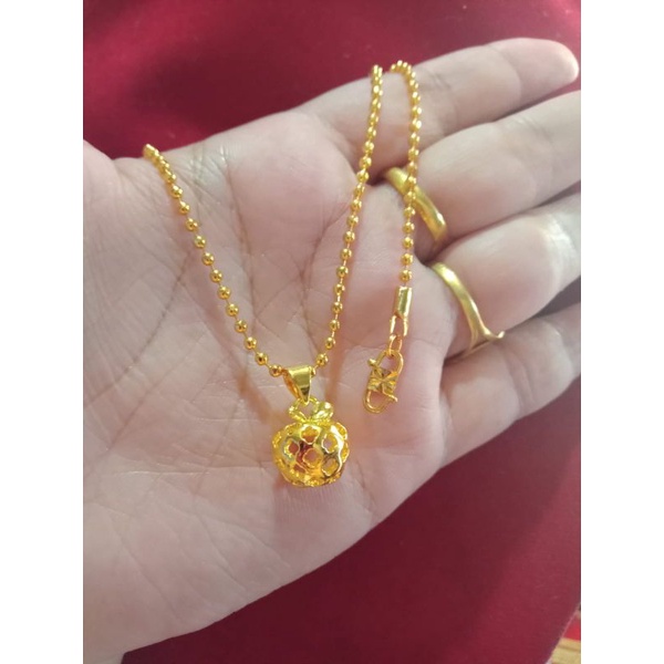 kalung merica apel lapis emas 24 k