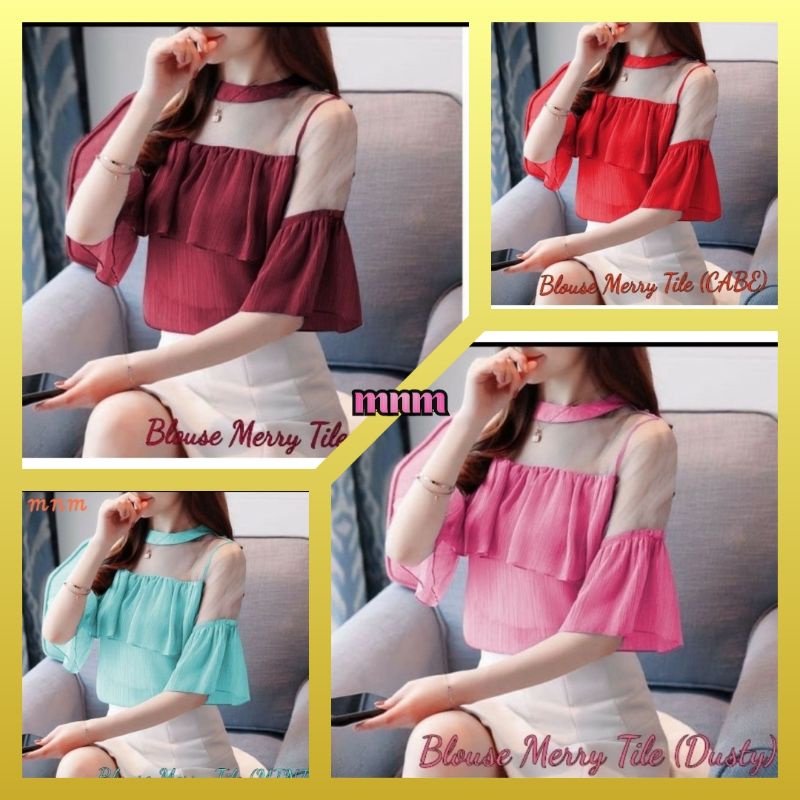 BAJU ATASAN WANITA DEWASA SEXY MURAH BERKUALITAS MEWAH BAHAN SCUBA TILE HALUS ADEM DAN NYAMAN DIPAKA