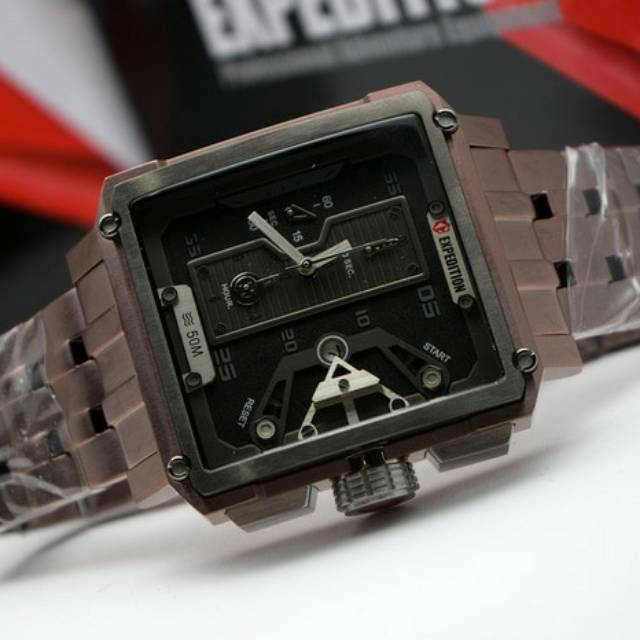 Jam Tangan Pria Expedition E 6659 Original Men Brown