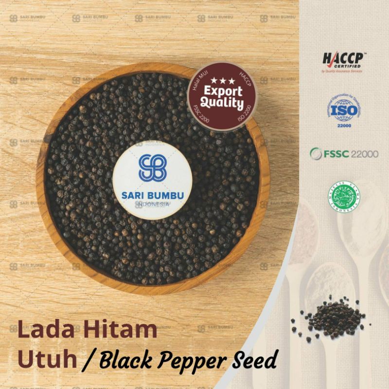

Lada Hitam Utuh 250 gr / Black Pepper Seed 250gr Export Quality