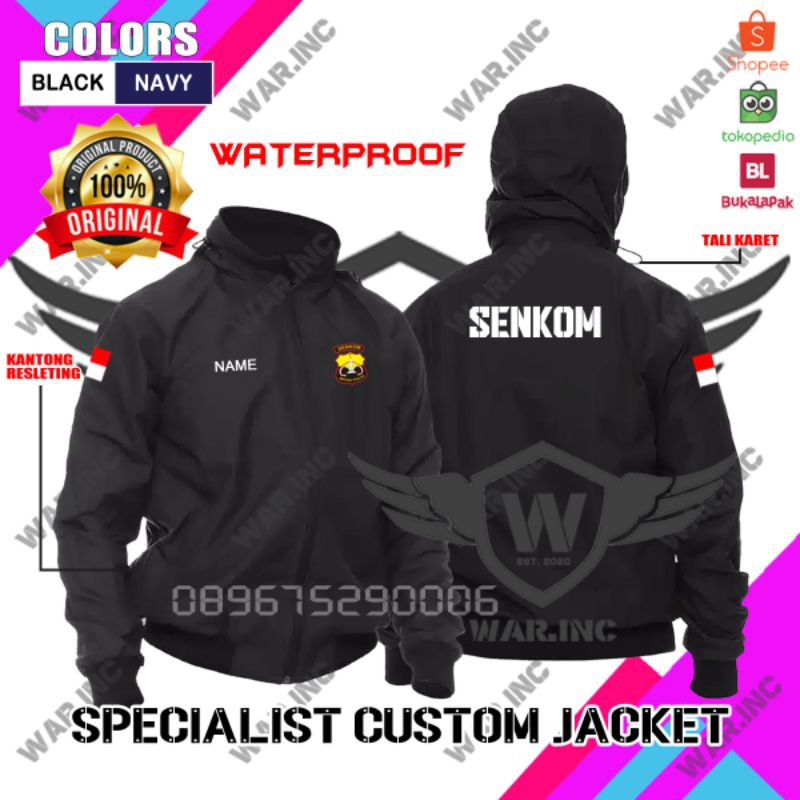 JAKET BOMBER HOODIE JAKET SENKOM MITRA POLRI ANTI AIR