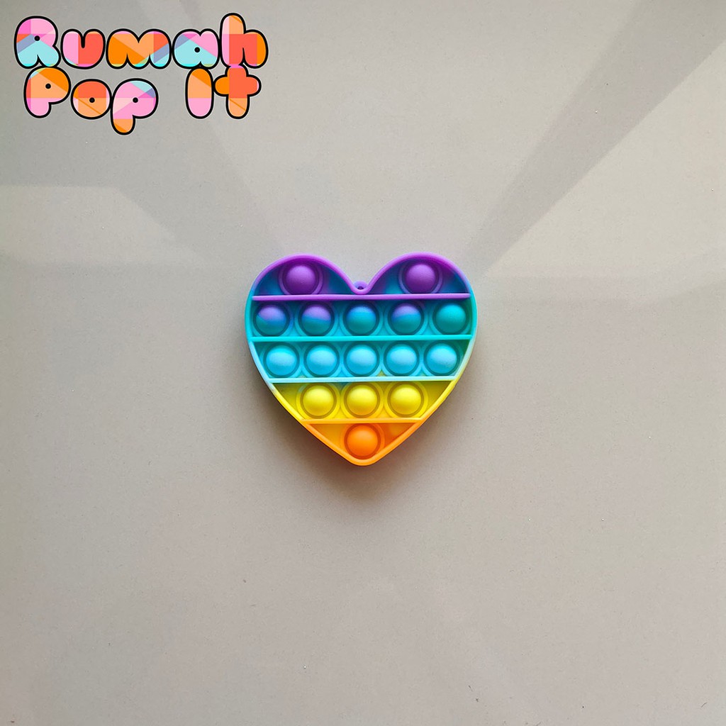 [MINI] Pop It Fidget Toys MINI LOVE RAINBOW / Fidget Pop It Squishy / Mainan Pop It