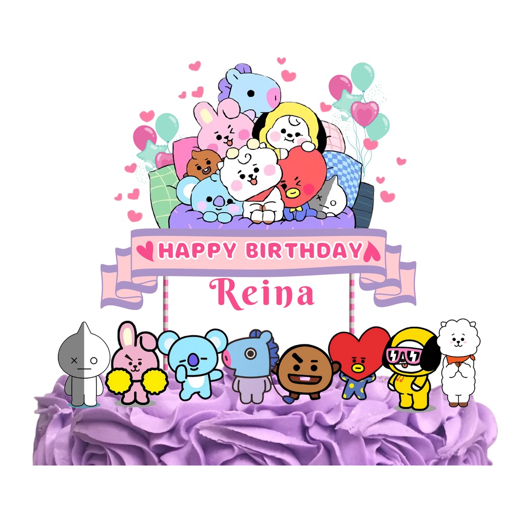 Jual topper cake bt21 / hiasan kue happy birthday | Shopee Indonesia