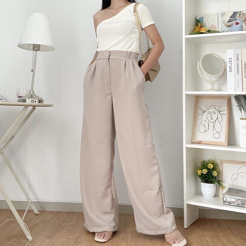 Celana kulot highwaist cewek kueh terbaru kulot yollow pants