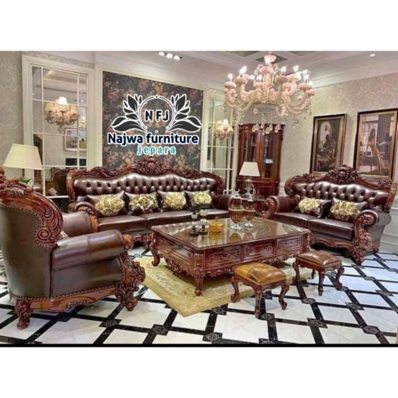 SOFA MEWAH JATI SOFA TAMU JATI MEWAH SOFA TAMU LUXURY KURSI SOFA SULTAN TERBARU BEST QUALITY