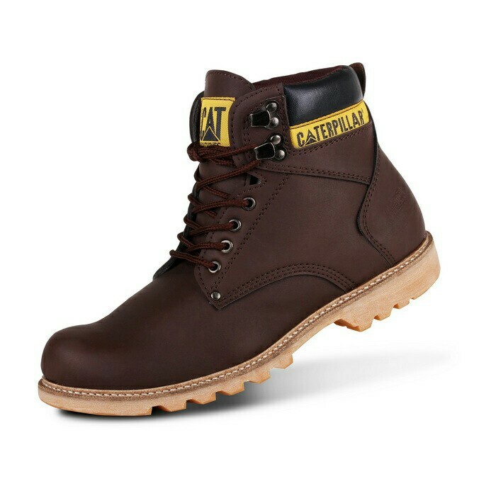 sepatu boots safety ujung besi kerja lapangan murah caterpillar hlton sepatu pria terlaris