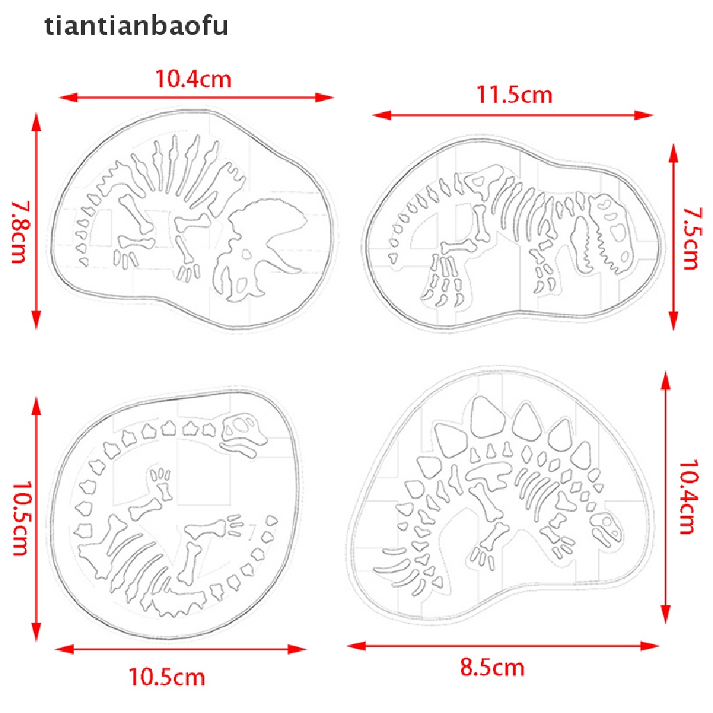 Cetakan Pemotong Kue / Biskuit Bentuk Dinosaurus 3D