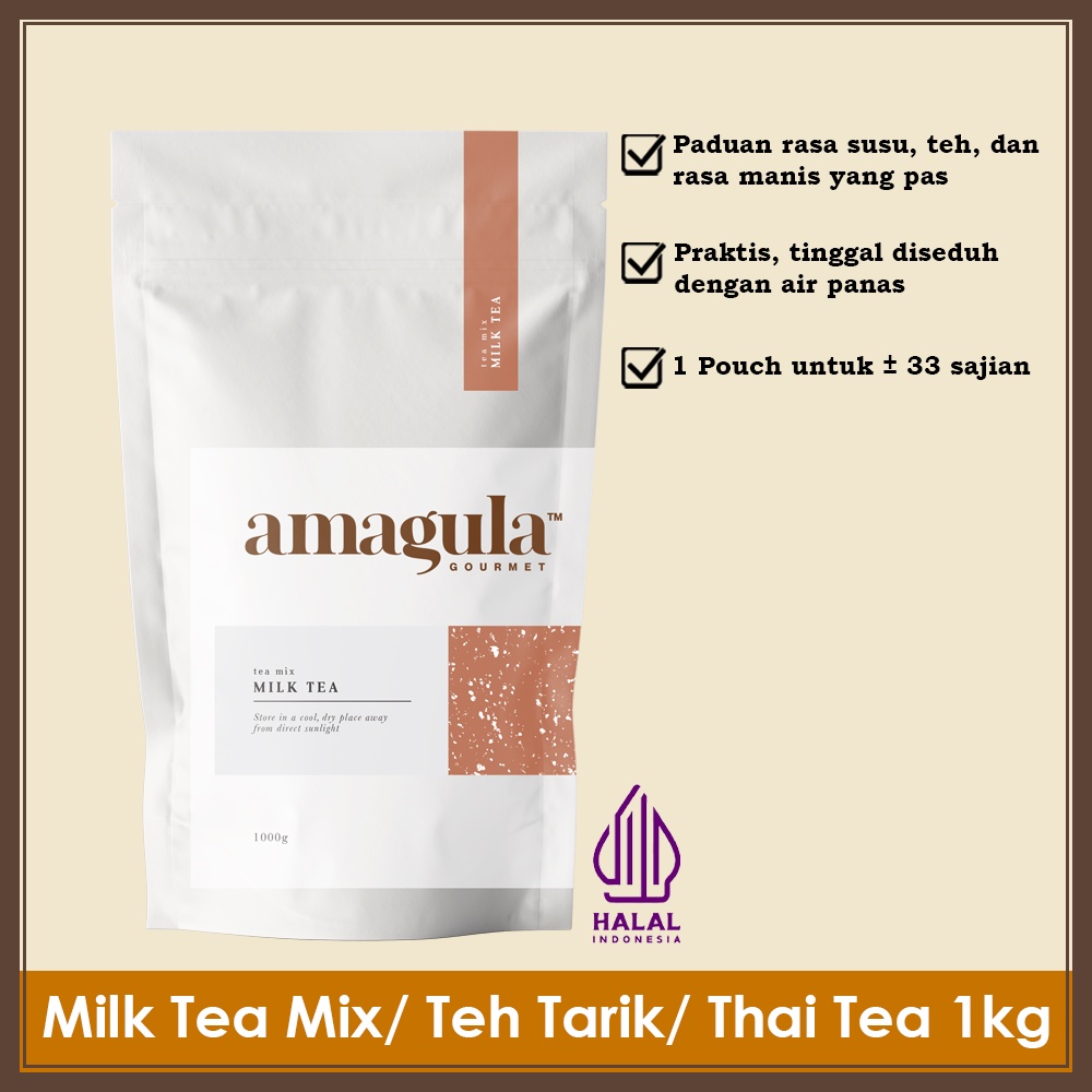 

BUBUK MINUMAN MILK TEA/ THAI TEA/ TEH TARIK PREMIUM 1000g - AMAGULA – SERBUK MILK TEA/ THAI TEA/ TEH TARIK POWDER DRINK/ MIX/ PREMIX 1KG