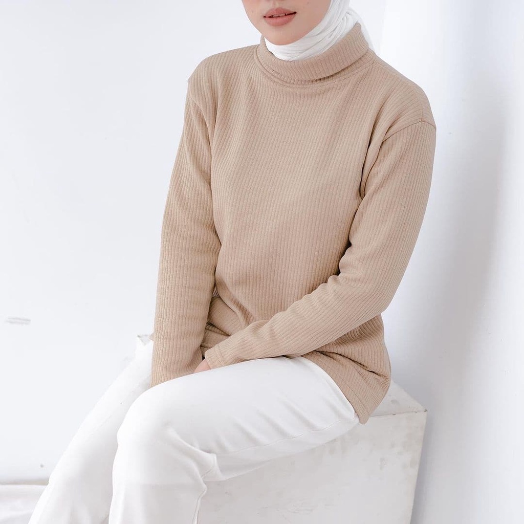 Atasan rajut wanita / baju rajut/ Kaos turtleneck Wanita Lengan Panjang/Atasan korean style / New daisy Turtleneck