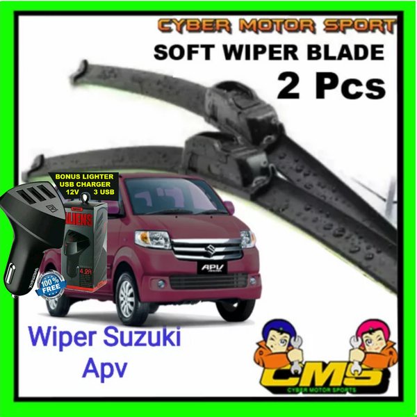 Wiper Suzuki APV. soft wiper sett depan 2pcs. wiper pisang Mobil APV.