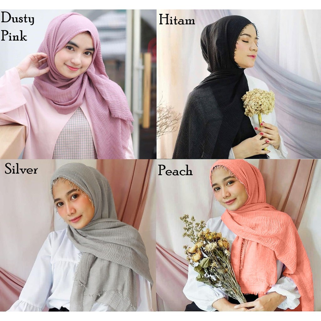 PASHMINA CRINKLE SHAWL JILBAB CRINKLE SHAWL IMPORT KERUDUNG CRINKLE SHAWL IMPORT