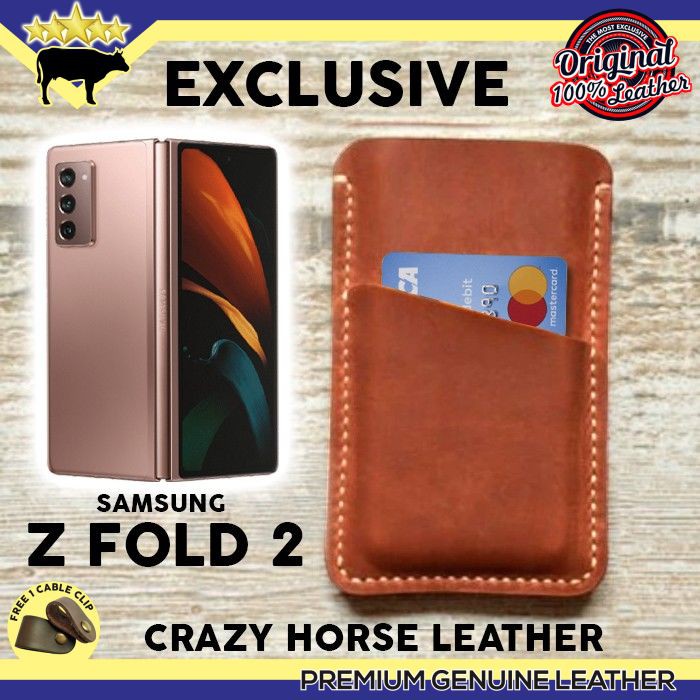 CASING HP LEATHER SLEEVE CASING SAMSUNG Z FOLD 2 EXCLUSIVE CRAZY HORSE - BROWN