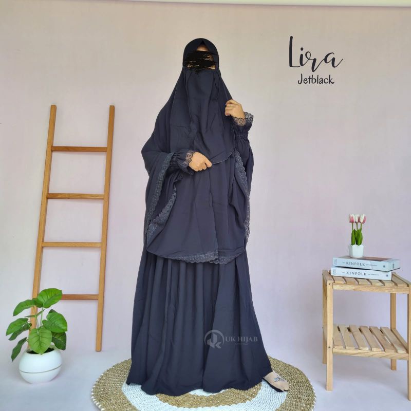 SET GAMIS SYAR'I LIRA JETBLACK ARAB