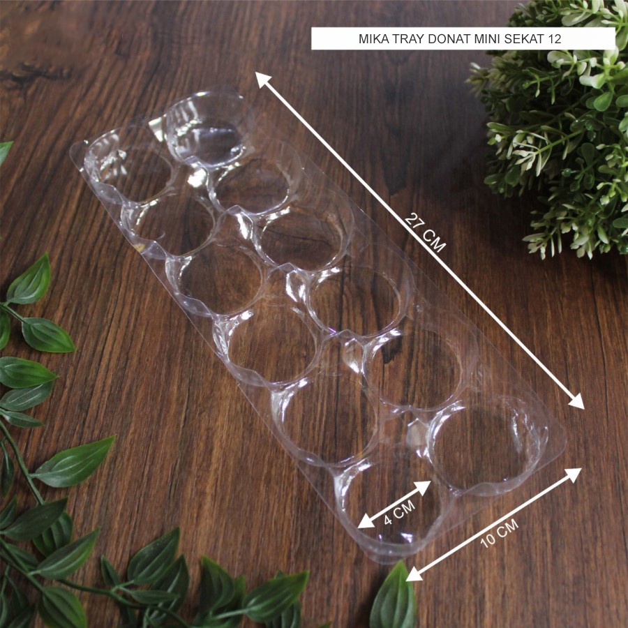 Mika Donat Mini Sekat 12 Tray Alas Mika Plastik Donat Kecil Nastar Packaging Cakes (Isi 25pcs)