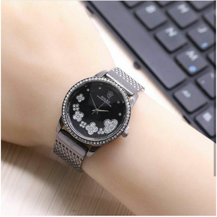 jam tangan wanita rolex laris / jtr 1140 hitam