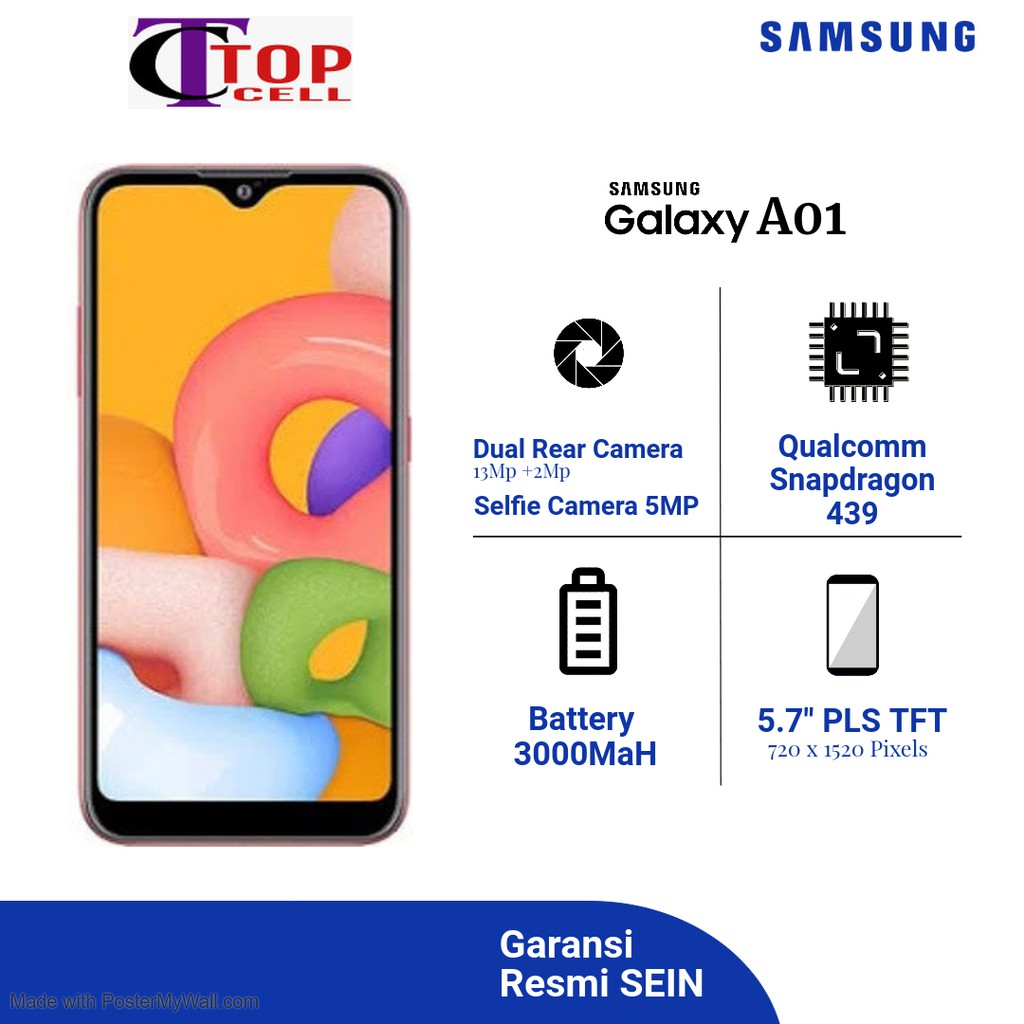 Samsung New A01 Ram 2/16GB Garansi Resmi 1 Tahun | Shopee