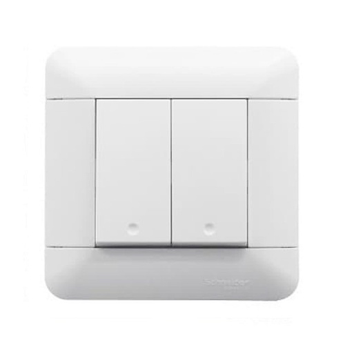 Schneider Saklar Seri 2 Gang Arcato E8132L1_WE 2 Gang 1 Way Putih