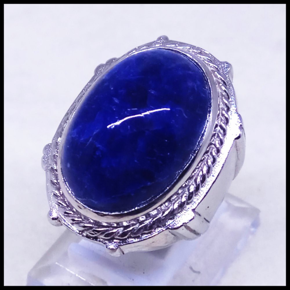 CINCIN BATU AKIK NATURAL PIRUS PINGLON / SODALITE SUPER PREMIUM BIG SIZE !!!