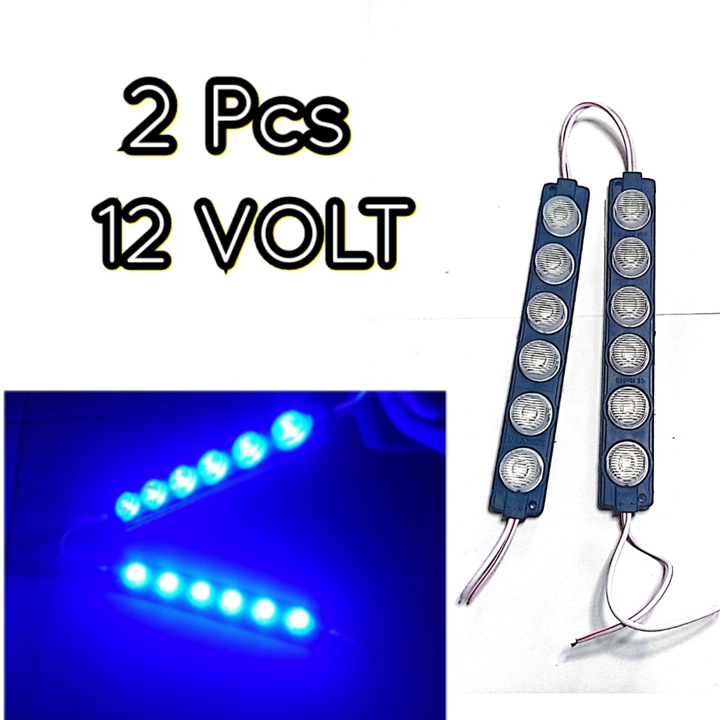 isi 2 Pcs Lampu LED 6 mata 12 volt LED 6 mata 12 volt Lampu kolong motor mobil Lampu variasi motor L