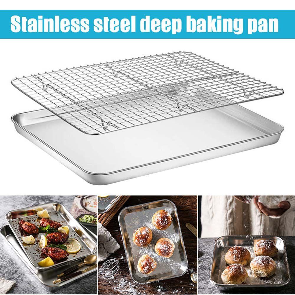 [Elegan] Loyang Lembaran Removable Nonstick Cookie Stainless Steel Kue Cuci Piring Aman Baking Mat