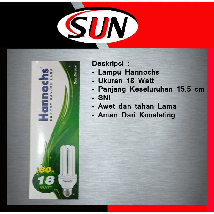 Lampu Hannochs 18 Watt Putih Original Asli Free Bubble Wrap