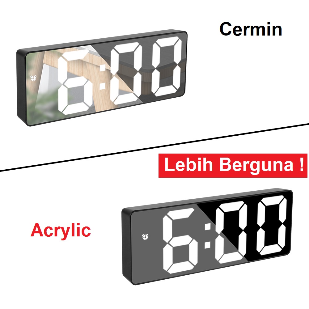 Jam Meja Digital Led Weker Table Tidur Digital Alarm Clock GH-0712L 3D Modern Snooze Mode Kecerahan