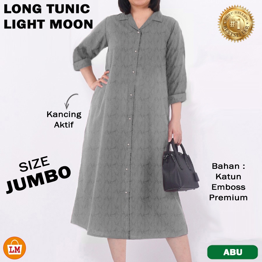 TERMURAH TERLARIS Baju Atasan Tunik Wanita Lengan Panjang LONG TUNIC MOON LIGHT TERBARU LMS 19549