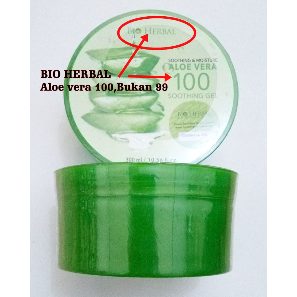 [ORI] 100% ALOE VERA GEL Asli dengan Stiker Tracking Code Menutrisi Kulit Pelembab Bio Herbal 300ml