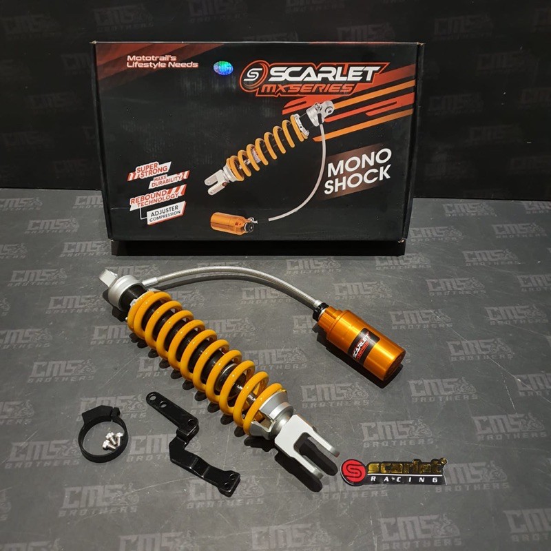 Monoshok Adjuster Shock Tabung Pisah Scarlet KLX Series Kuning